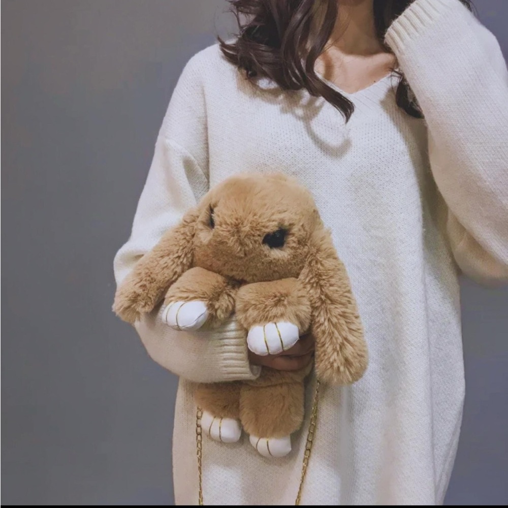🌼 Bunny Purse super cute faux fur rabbit shoulder bag